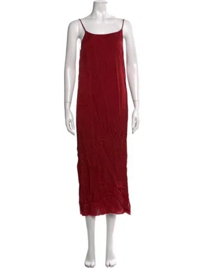Pre-owned Uma Wang Scoop Neck Midi Length Dress In Red