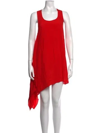 Pre-owned Uma Wang Scoop Neck Mini Dress In Red