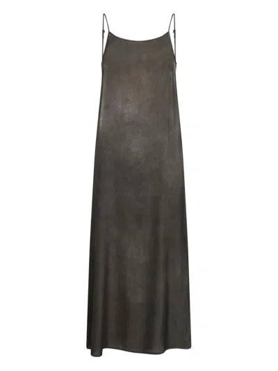 Uma Wang Backless Silk Midi Dress With Adjustable Straps In Black