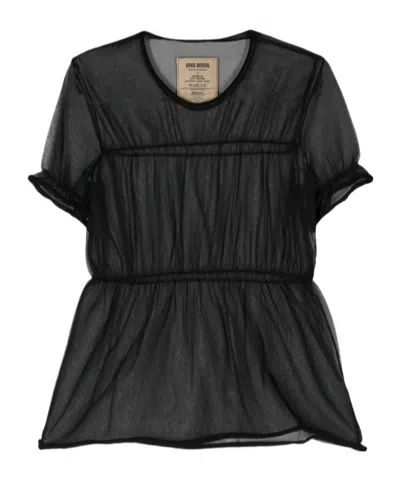 Uma Wang Seam-detail Sheer Blouse In Black