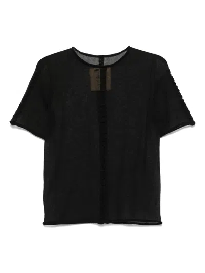Uma Wang Semi-sheer T-shirt In Black