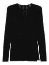 Uma Wang Semi-sheer Top In Black