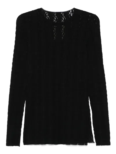 Uma Wang Semi-sheer Top In Black