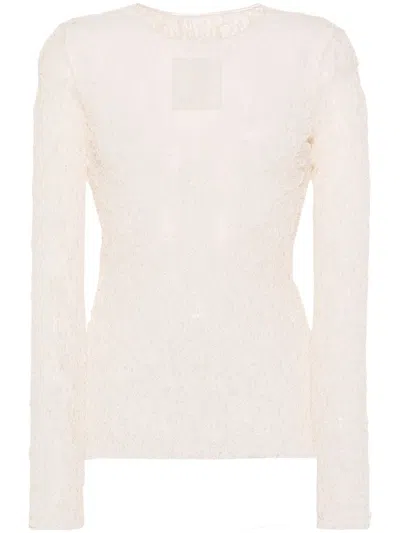 Uma Wang Semi-transparent Lace Top In White