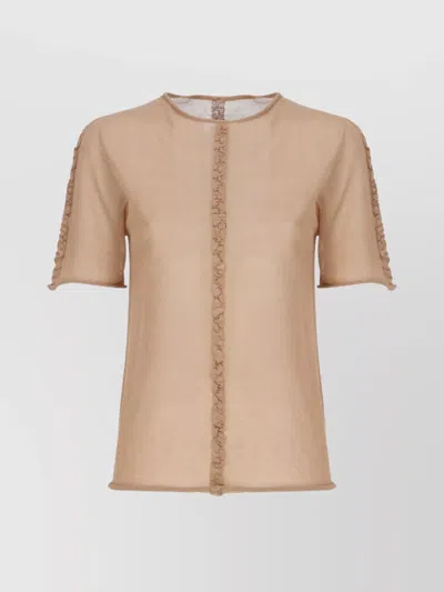 UMA WANG SHEER FABRIC ROUND NECK TEXTURED DETAIL