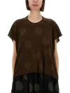 Uma Wang Polka Dot Detailed Crewneck Knitted Top In Brown