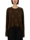 Uma Wang Knit Top With Polka Dot Pattern In Brown