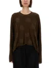 Uma Wang Knit Top With Polka Dot Pattern In Brown