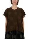 Uma Wang Polka Dot Detailed Crewneck Knitted Top In Brown
