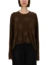 Uma Wang Knit Top With Polka Dot Pattern In Brown