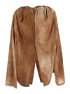 Uma Wang Oversized Shirt In Brown