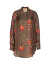 Uma Wang Floral Print Long Sleeve Relaxed Top In Multi