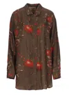 Uma Wang Floral Print Long Sleeve Relaxed Top In Multi