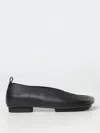 Uma Wang Leather Ballet Flats With An Asymmetric Toe. In Schwarz