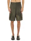 Uma Wang Short Cargo In Charcoal