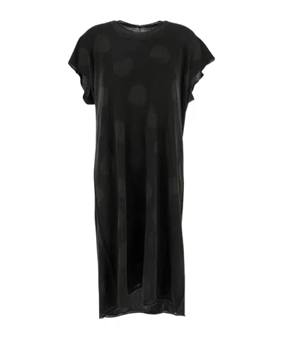 Uma Wang Dot-print Midi Dress In Black