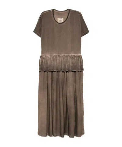 Uma Wang Short Sleeve Dress In Brown
