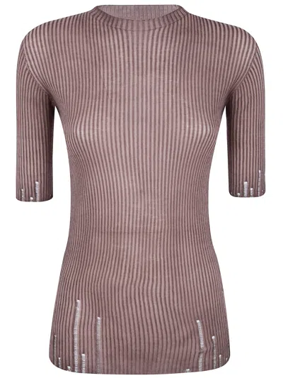 Uma Wang Short Sleeves Sweater In Pink