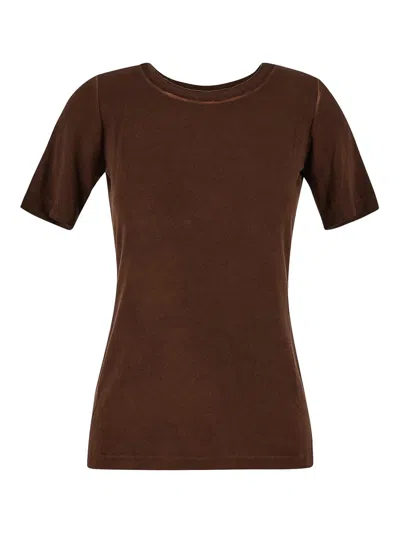 Uma Wang Short-sleeved Crew Neck T-shirt In Brown