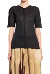 Uma Wang Short Sleeved Knitted Top In Black