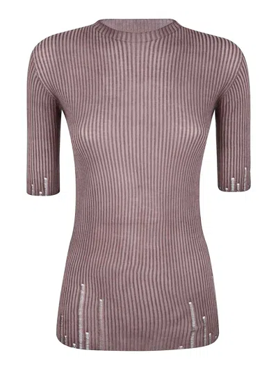 Uma Wang Short Sleeves Sweater In Brown