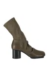 Uma Wang High-heeled Ankle Boots In Dark Olive/black