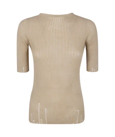 Uma Wang Short-sleeved Sweater In Brown