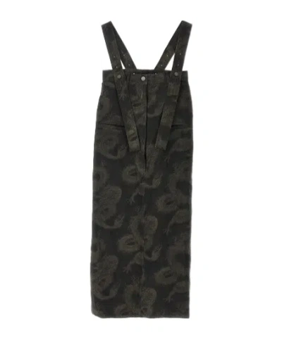 Uma Wang Shoulder Strap Skirt In Black