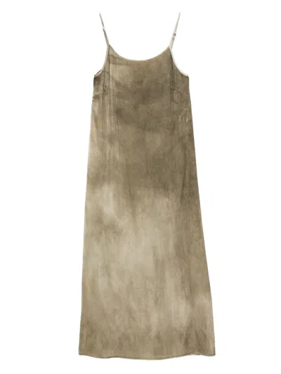 Uma Wang Silk-blend Dress In Gray