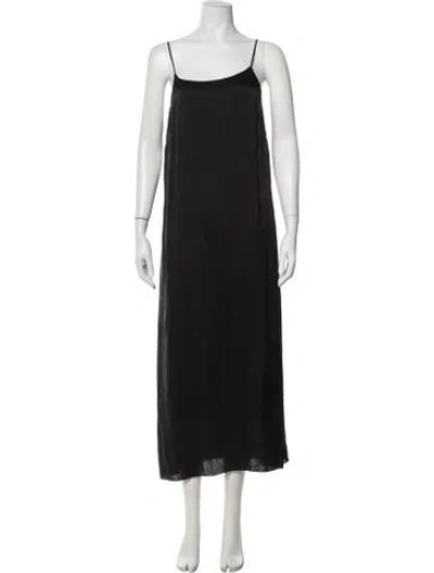 Pre-owned Uma Wang Silk Long Dress In Black