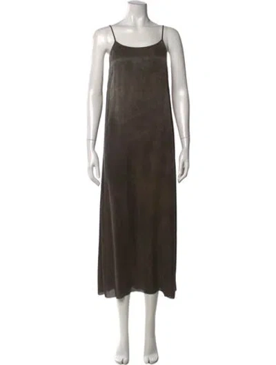 Pre-owned Uma Wang Silk Long Dress In Brown