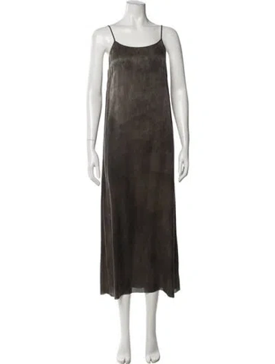 Pre-owned Uma Wang Silk Long Dress In Brown