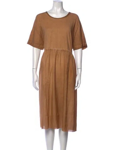 Pre-owned Uma Wang Silk Long Dress In Brown