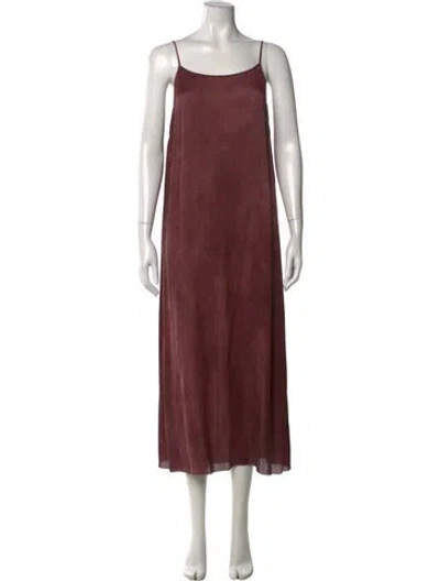 Pre-owned Uma Wang Silk Long Dress In Burgundy