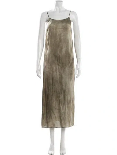 Pre-owned Uma Wang Silk Long Dress In Neutral