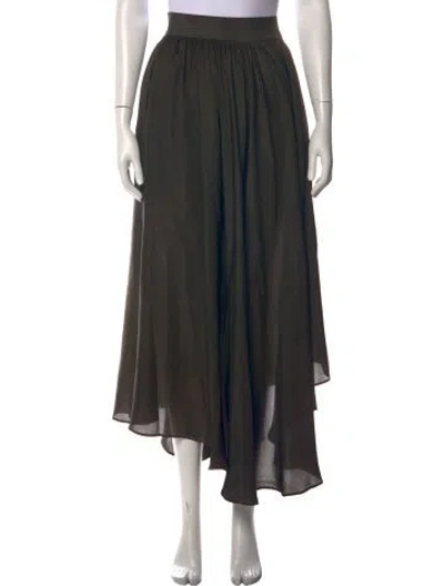 Pre-owned Uma Wang Silk Long Skirt In Green