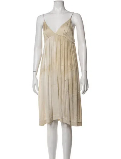Pre-owned Uma Wang Silk Midi Length Dress In Neutrals