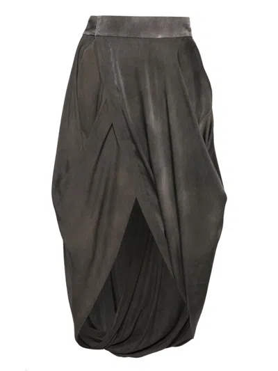 Uma Wang Silk Skirt In Gray