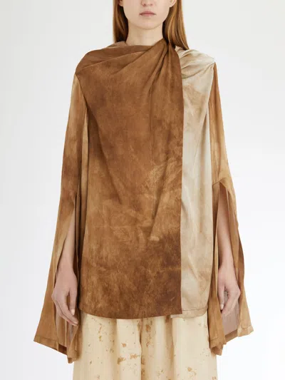 Uma Wang Silk Turnip Top In Brown
