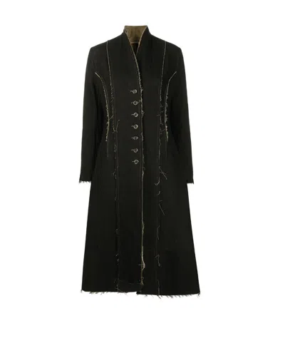 Uma Wang Single-breasted Denim Coat In Black