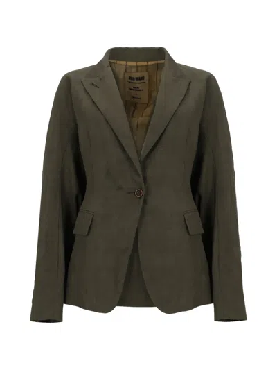 Uma Wang Tailored Kaia Jacket Back Vent Design In Green