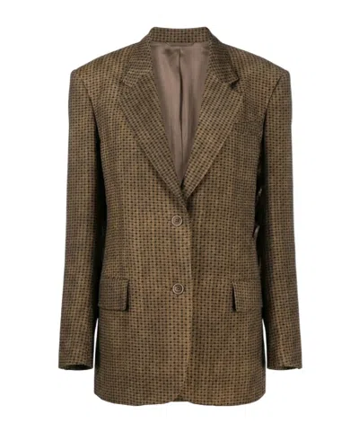 Uma Wang Single-breasted Suit Jacket In Green