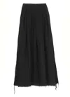 Uma Wang Midi Skirt With Pleats And Buttons In Black
