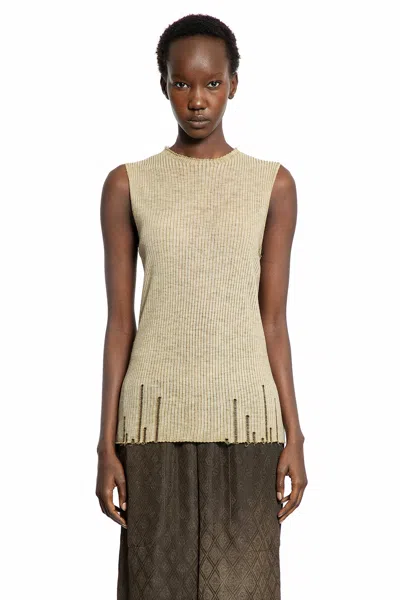 Uma Wang Sleeveless Knit Top In Neutral