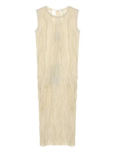 Uma Wang Cotton-blend Dress In Beige