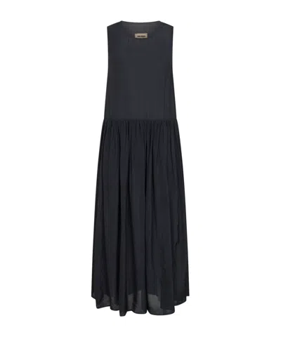 Uma Wang Sleeveless Round-neck Dress In Black