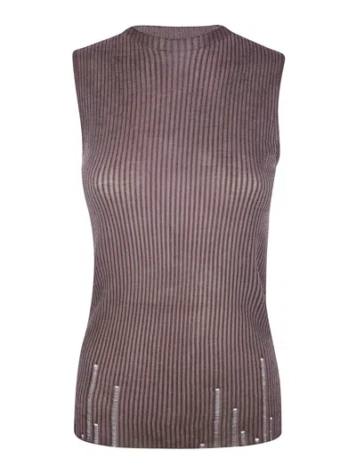 Uma Wang Sleeveless Sweater In Brown