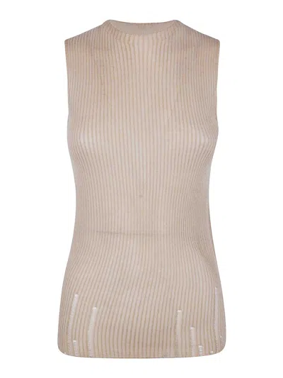 Uma Wang Sleeveless Sweater In Brown