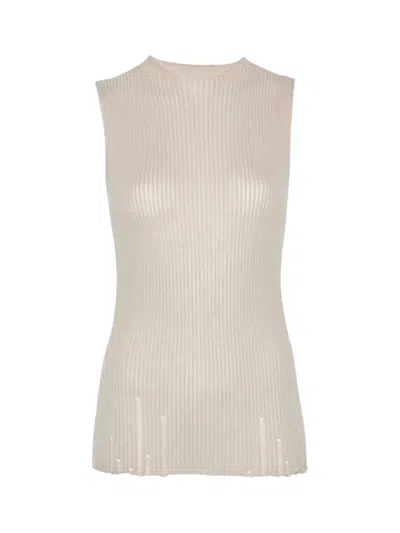 Uma Wang Sleeveless Sweater In Brown