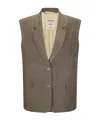 Uma Wang Kaiwan Herringbone Jacket In Brown